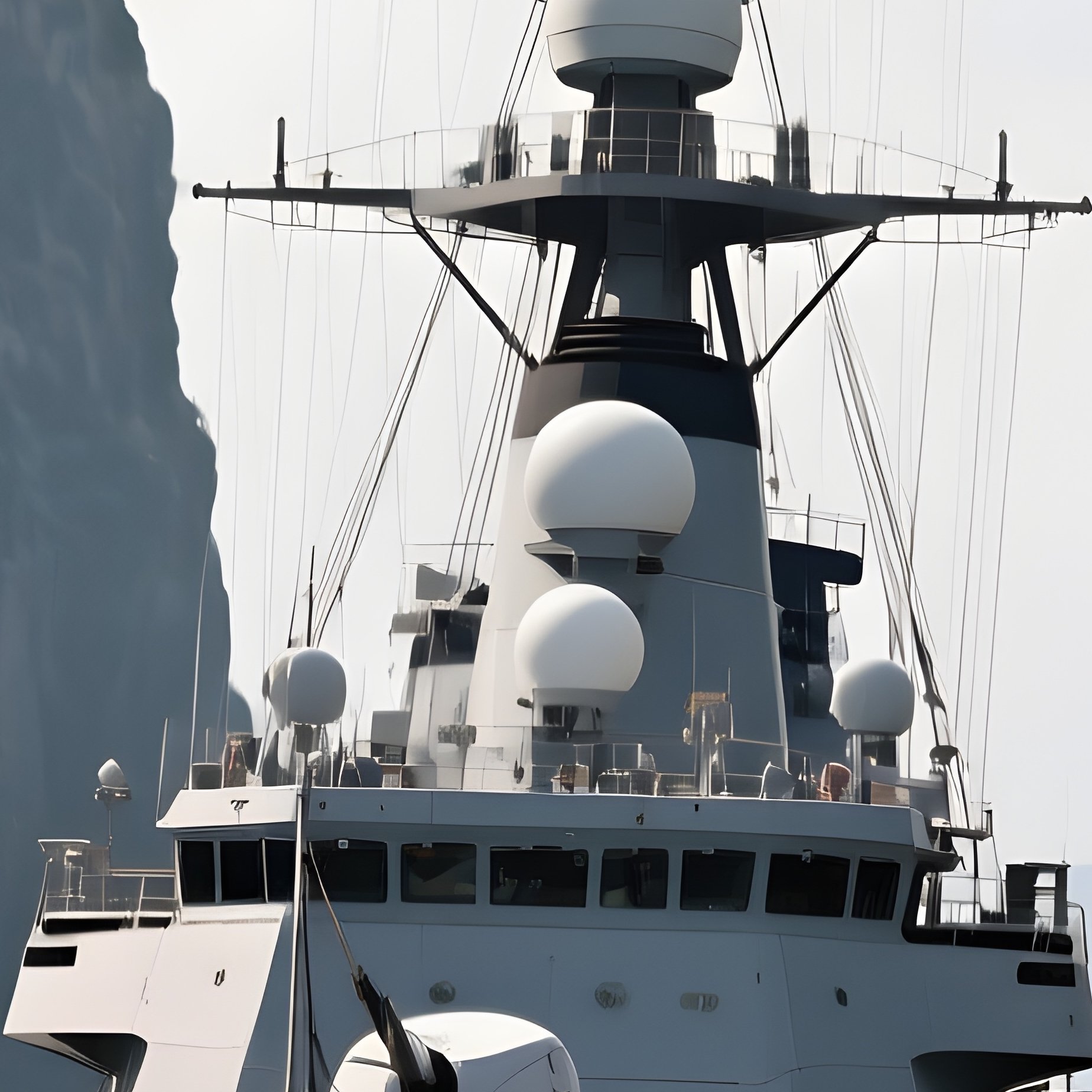 A Frigate Navigating Narrow Straits With Precision - Full Resolution Quality Preview