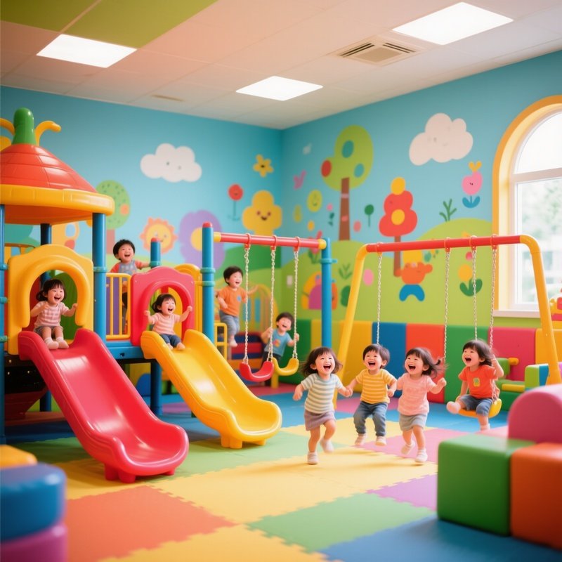 A Fun Indoor Playground Scene