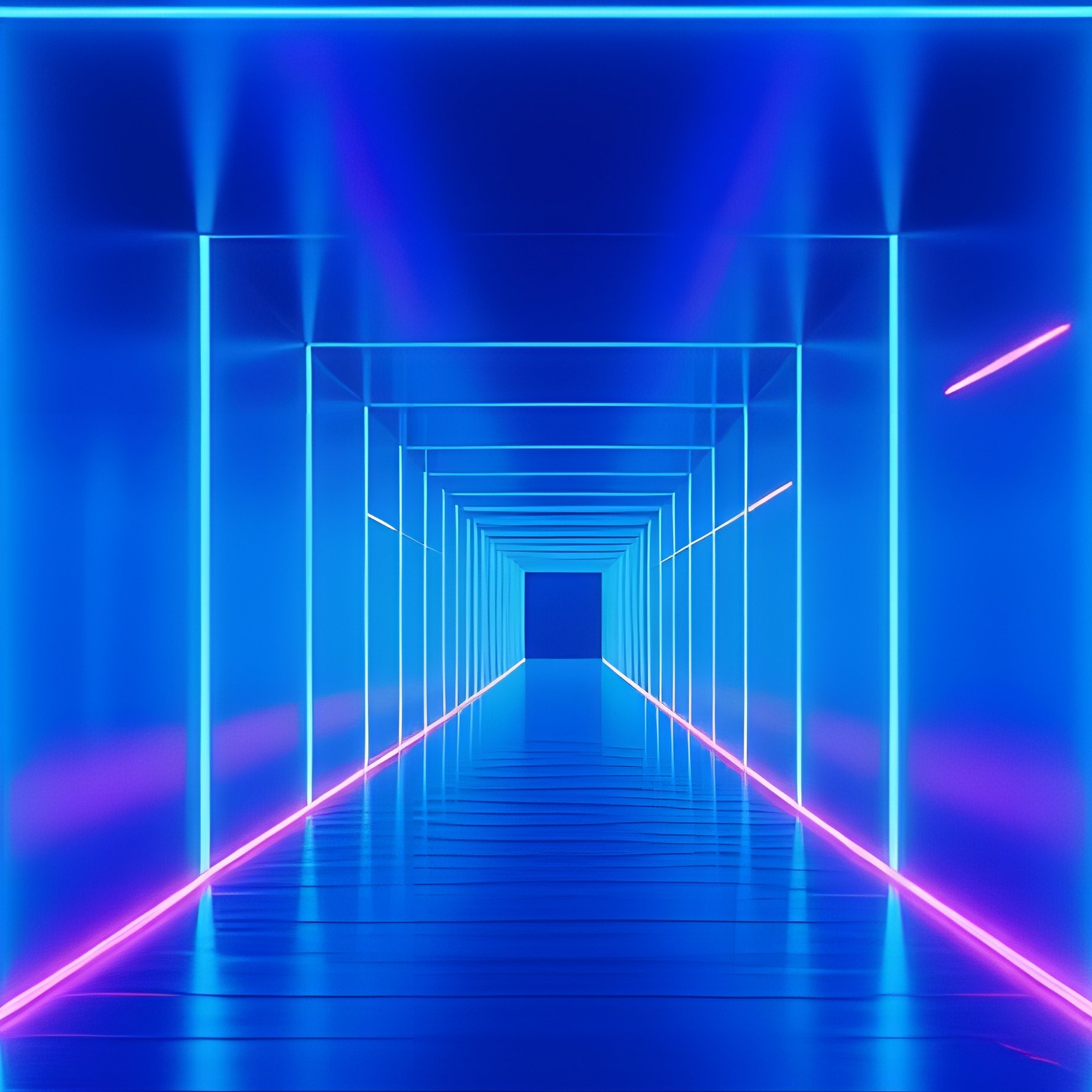 A Futuristic Corridor Illuminated By Neon Lights Futuristic - Full Resolution Quality Preview