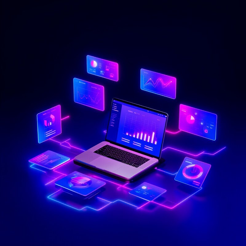 A Futuristic Digital Workspace Setup Futuristic Digital Workspace