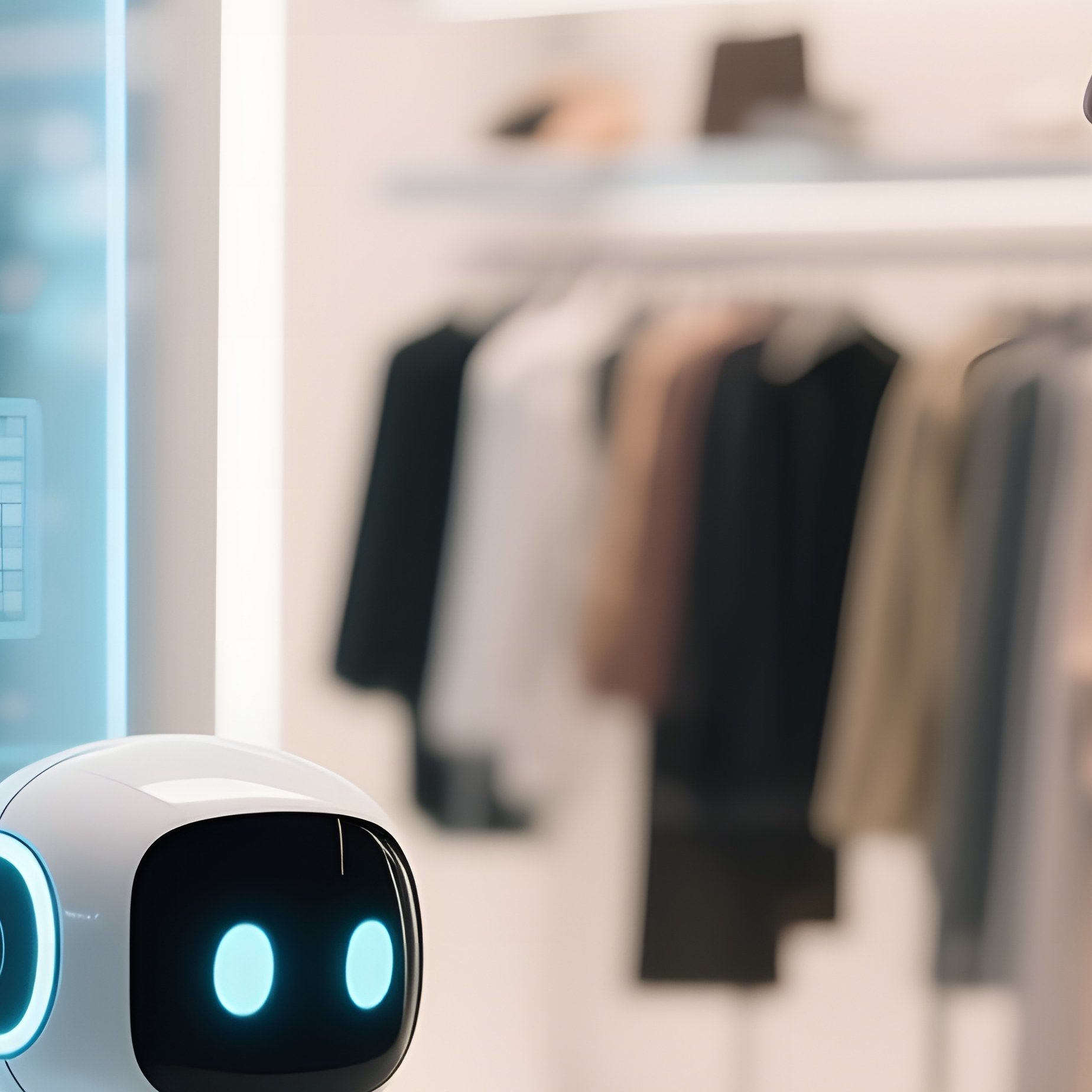 A Futuristic Retail Store With Interactive Holographic Displays, Soft Ambient Music, A Shopper’S - Full Resolution Quality Preview