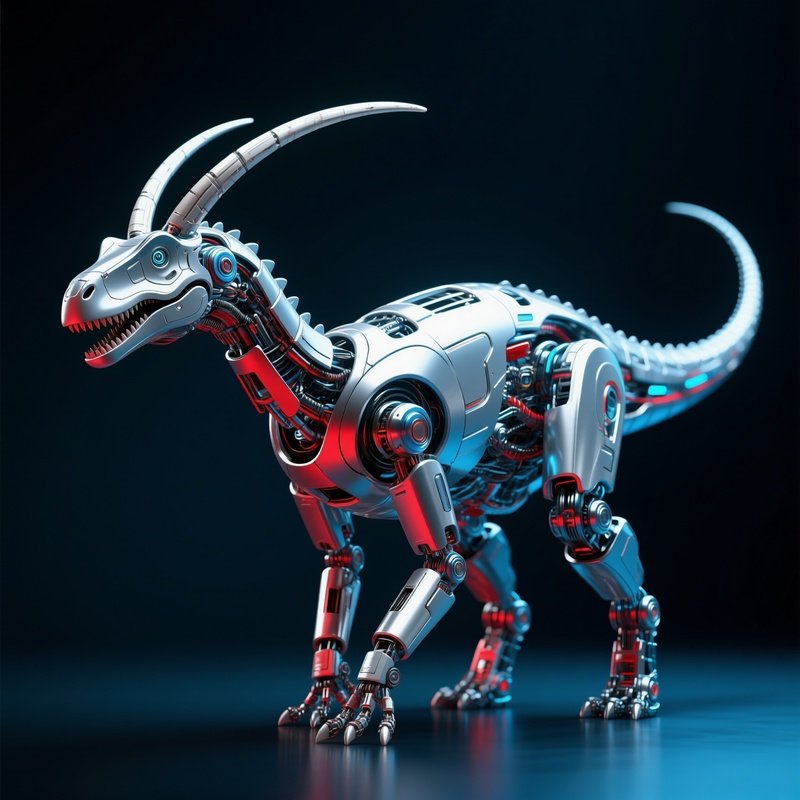 A Futuristic Robot Resembling A Camptosaurus