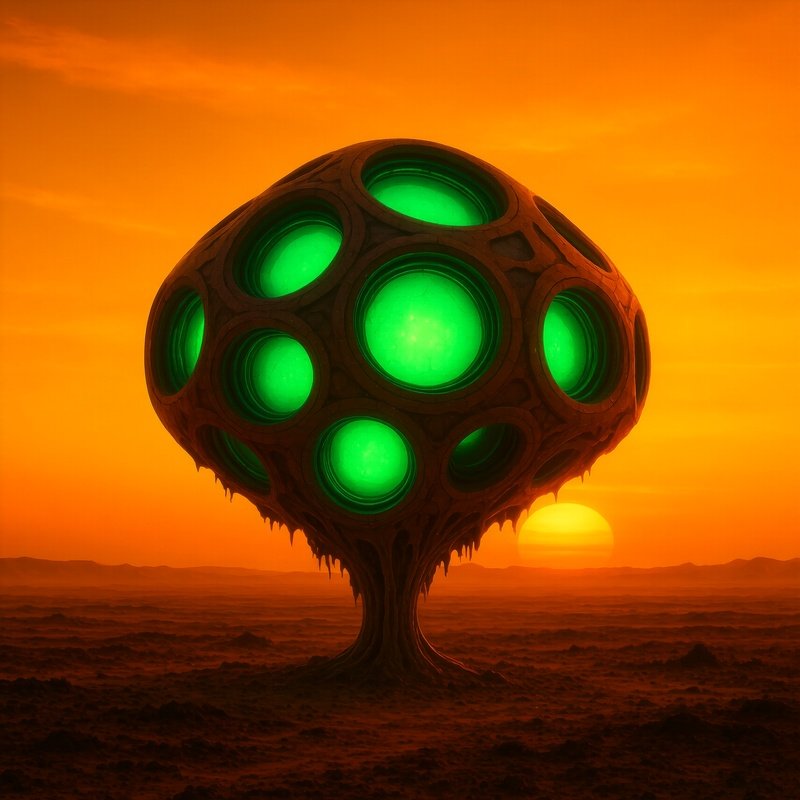 A Futuristic Structure With Glowing Elements Futuristic Landscape