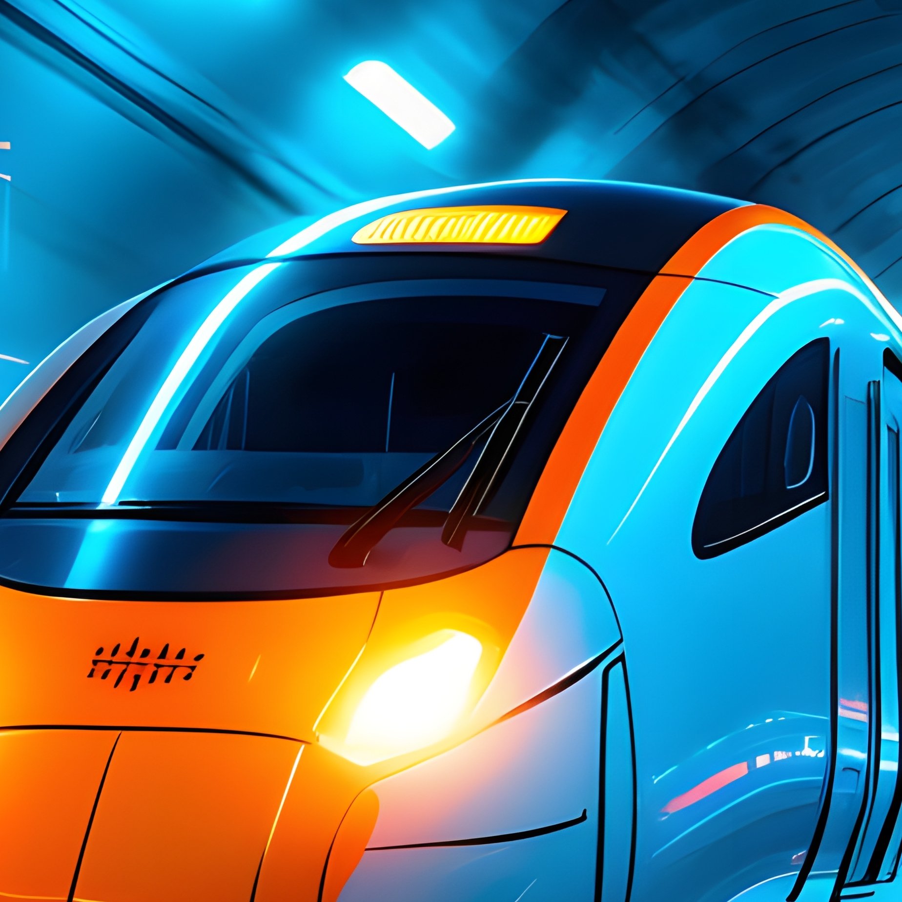 A Futuristic Train Or Transportation System In Motion Futuristic - Full Resolution Quality Preview