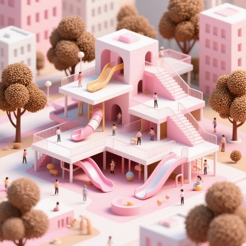 A Futuristic Urban Playground Structure Futuristic Playground