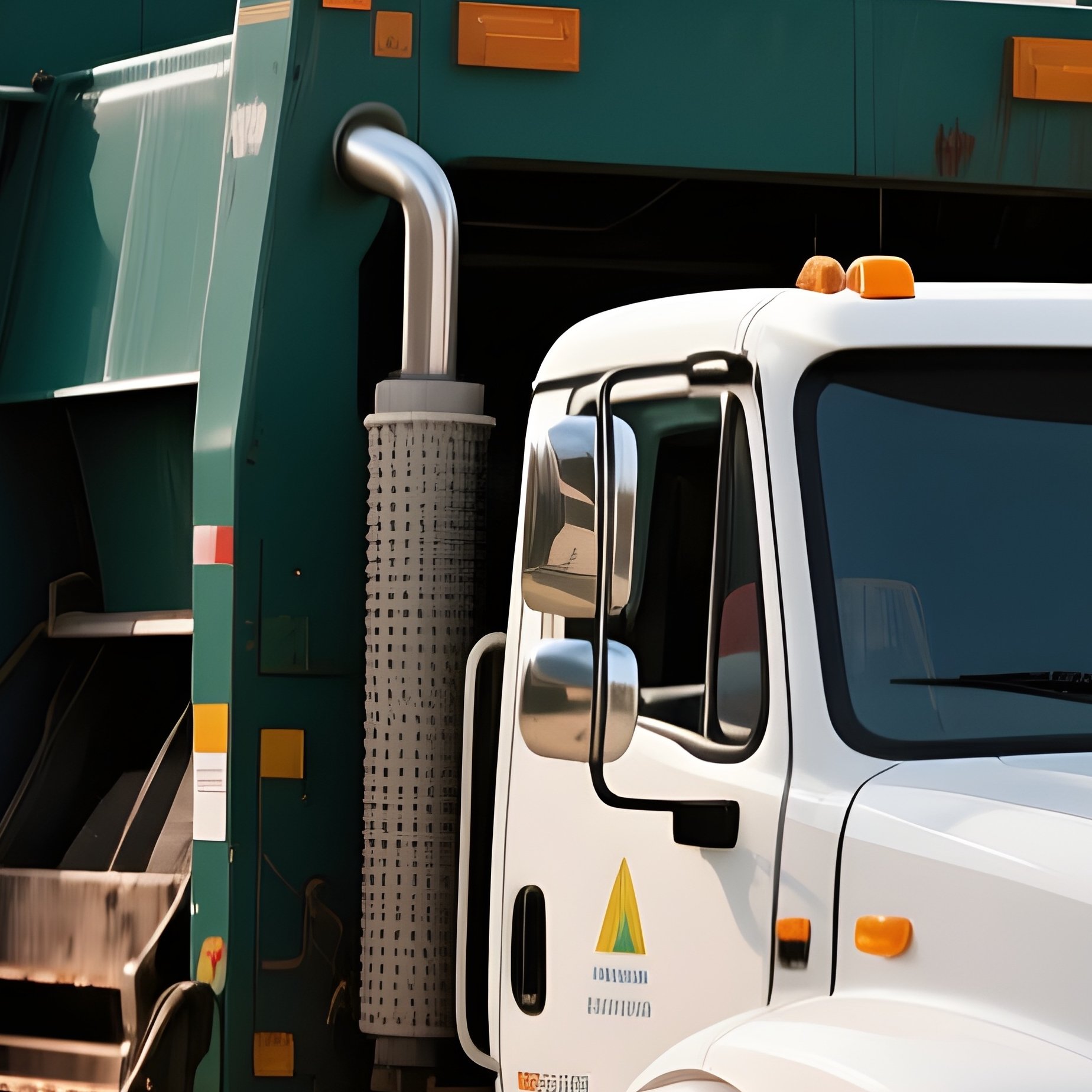 A Garbage Collection Truck Lifting Bins In A Residential Neighborhood - Full Resolution Quality Preview