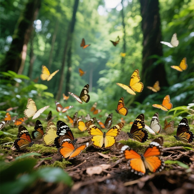 A Gathering Of Butterflies On A Forest Floor Butterflies Nature