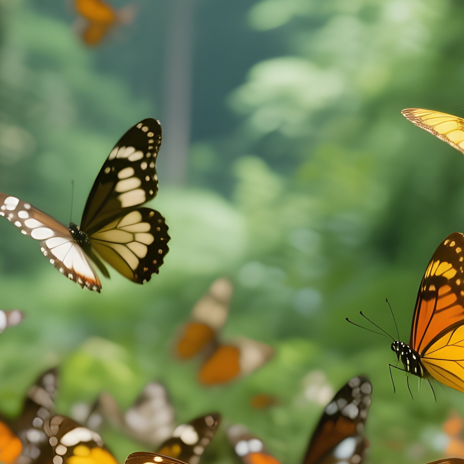 A Gathering Of Butterflies On A Forest Floor Butterflies Nature - Full Resolution Quality Preview