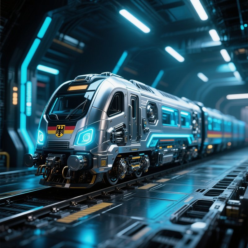 A German Train In Mechanical Sci Fi Setting