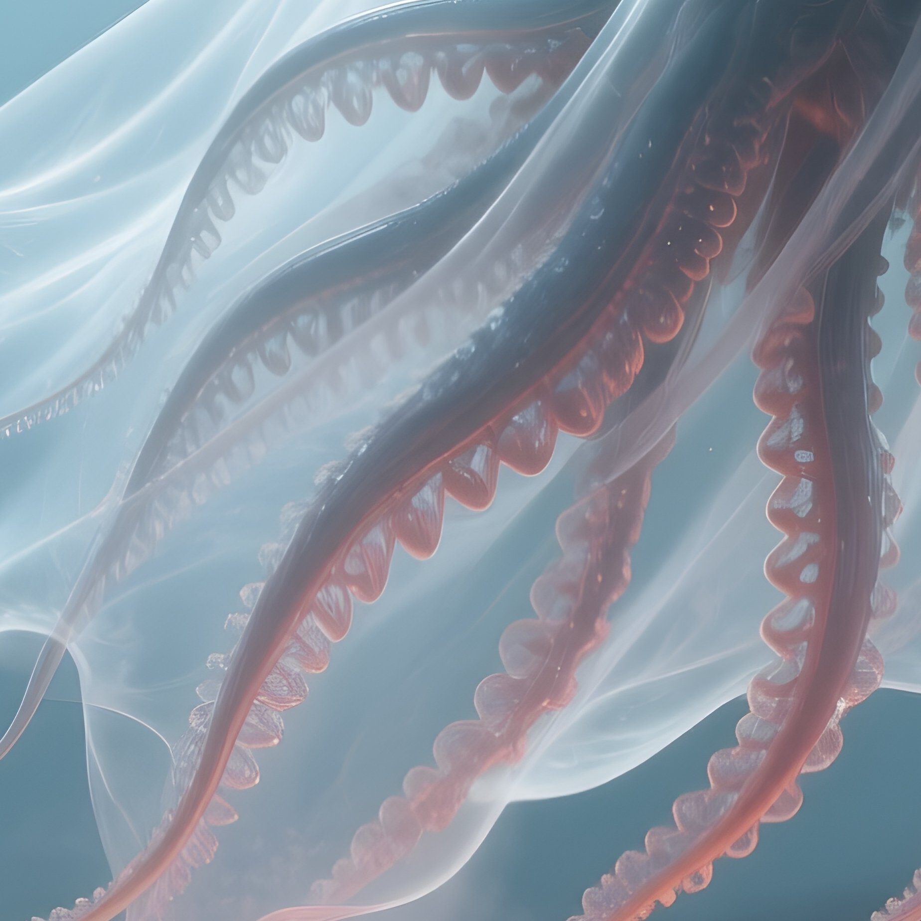 A Ghostly Transparent Sea Creature Hovering Near A Hydrothermal Vent. - Full Resolution Quality Preview