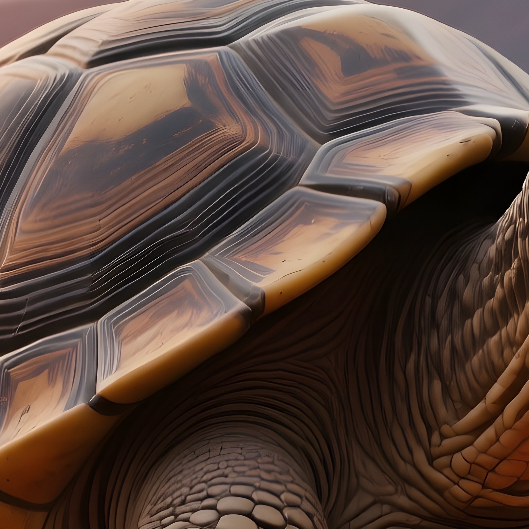 A Giant Clay Turtle Emerging From A Volcanic Crater At Sunrise, Molten Lava Glowing Around Its - Full Resolution Quality Preview