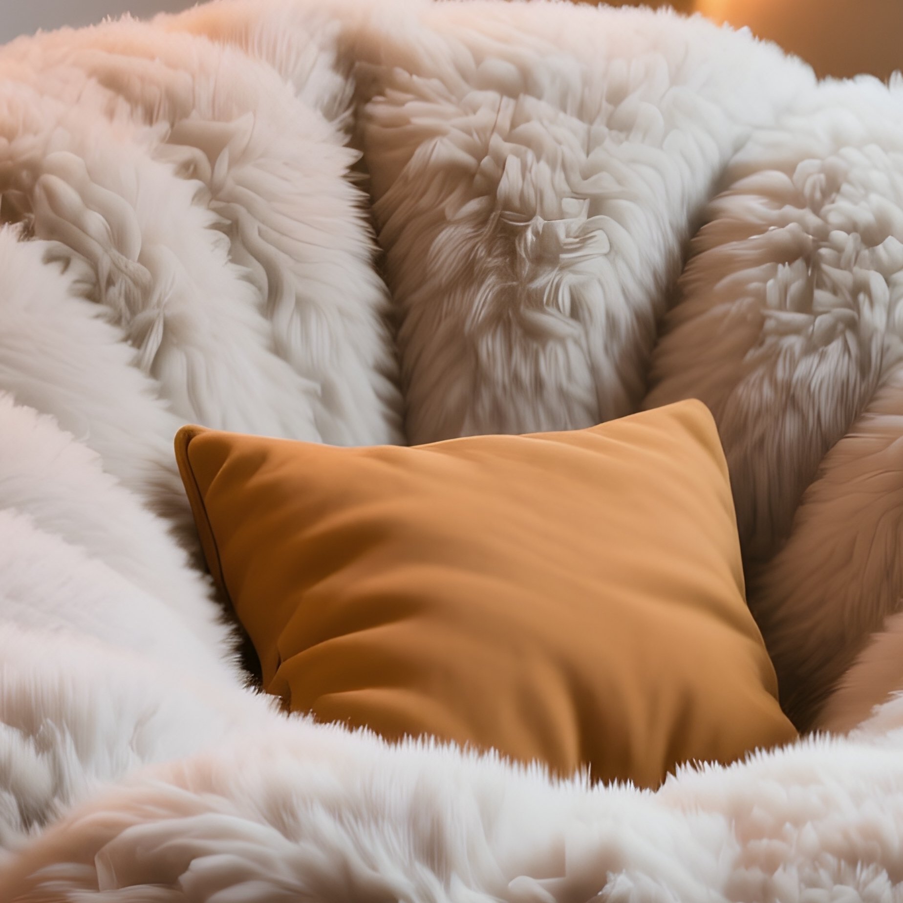 A Giant, Fluffy Faux Fur Bean Bag Chair Placed In A Teenager’S Chill Out Zone, Surrounded By Warm String Lights, Band Posters, And A Casual Scattering Of Magazines. - Full Resolution Quality Preview