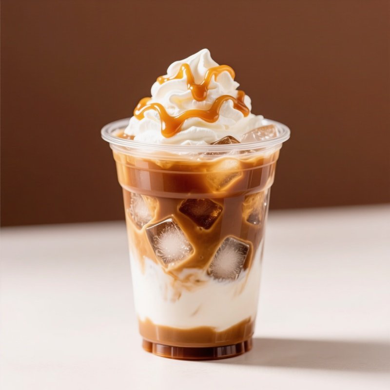 A Glass Of Iced Coffee Beverage Iced Coffee Whipped Cream