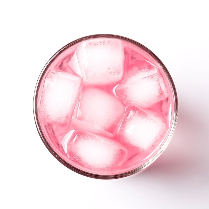 A Glass Of Pink Drink With Ice Cubes Drink Ice