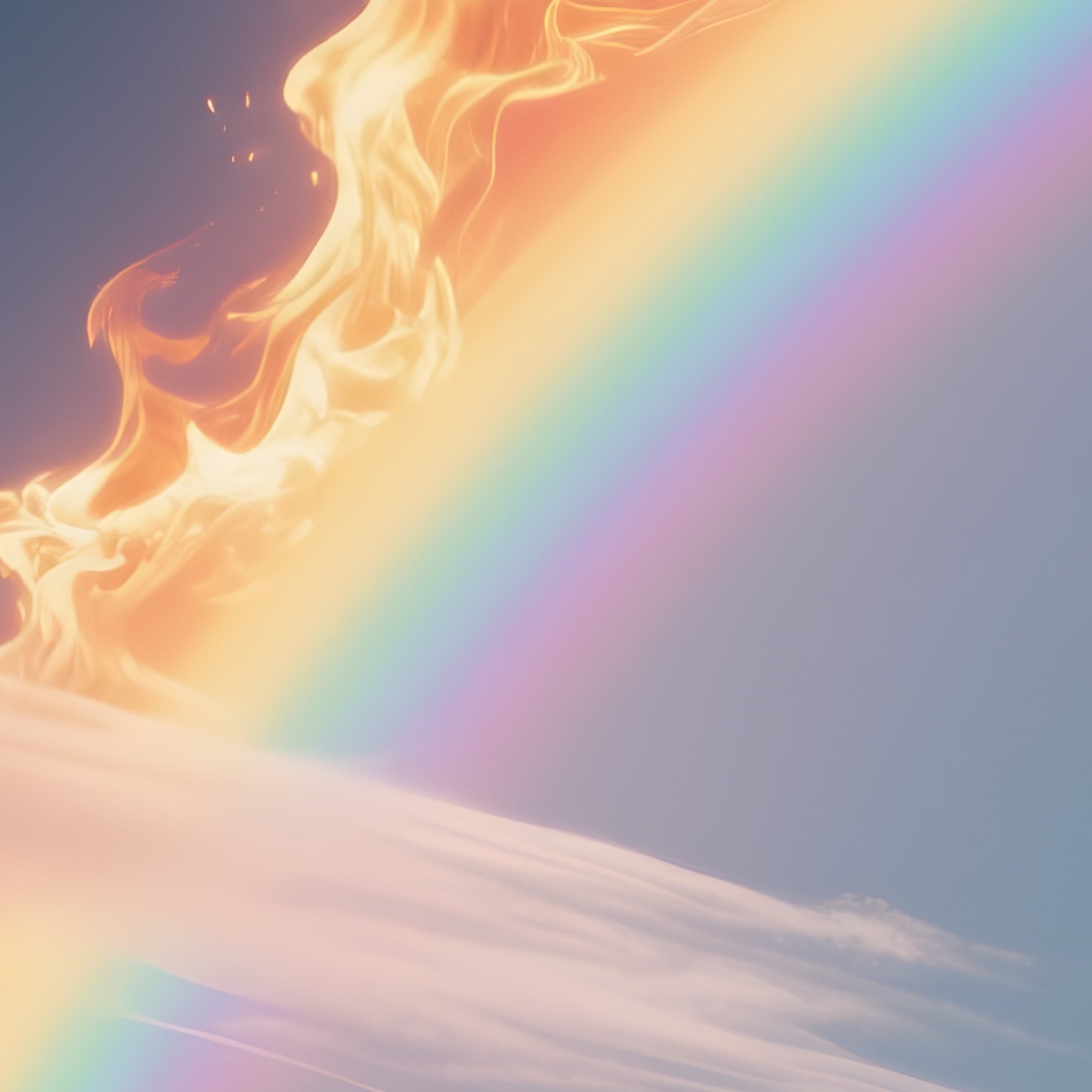 A Glowing Fire Rainbow Stretching Across Thin Cirrus Clouds. - Full Resolution Quality Preview