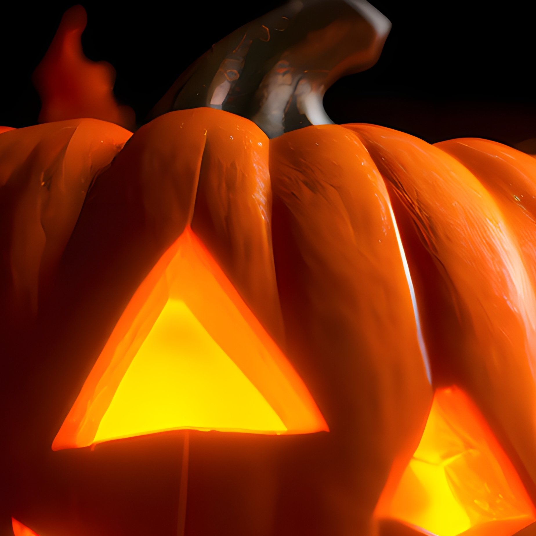 A Glowing Jack O Lantern Halloween Pumpkin - Full Resolution Quality Preview