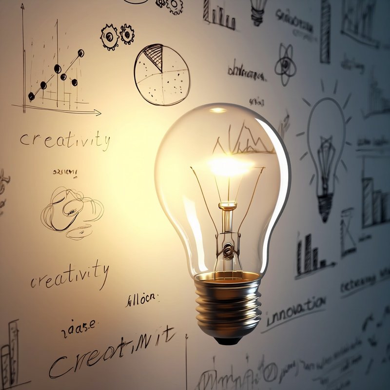 A Glowing Light Bulb Creativity Innovation