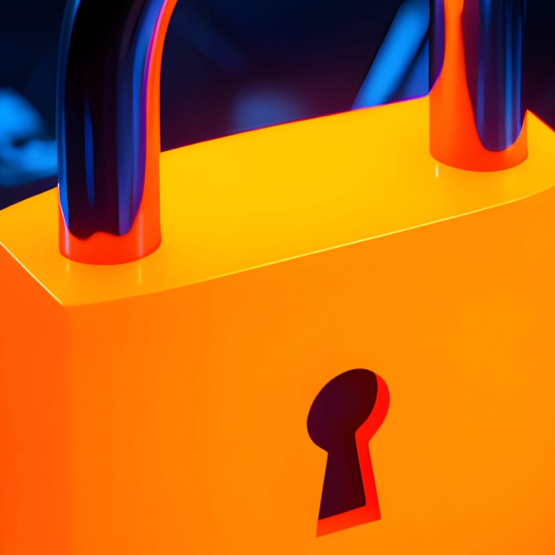 A Glowing Padlock On A Circuit Board Security Technology - Full Resolution Quality Preview