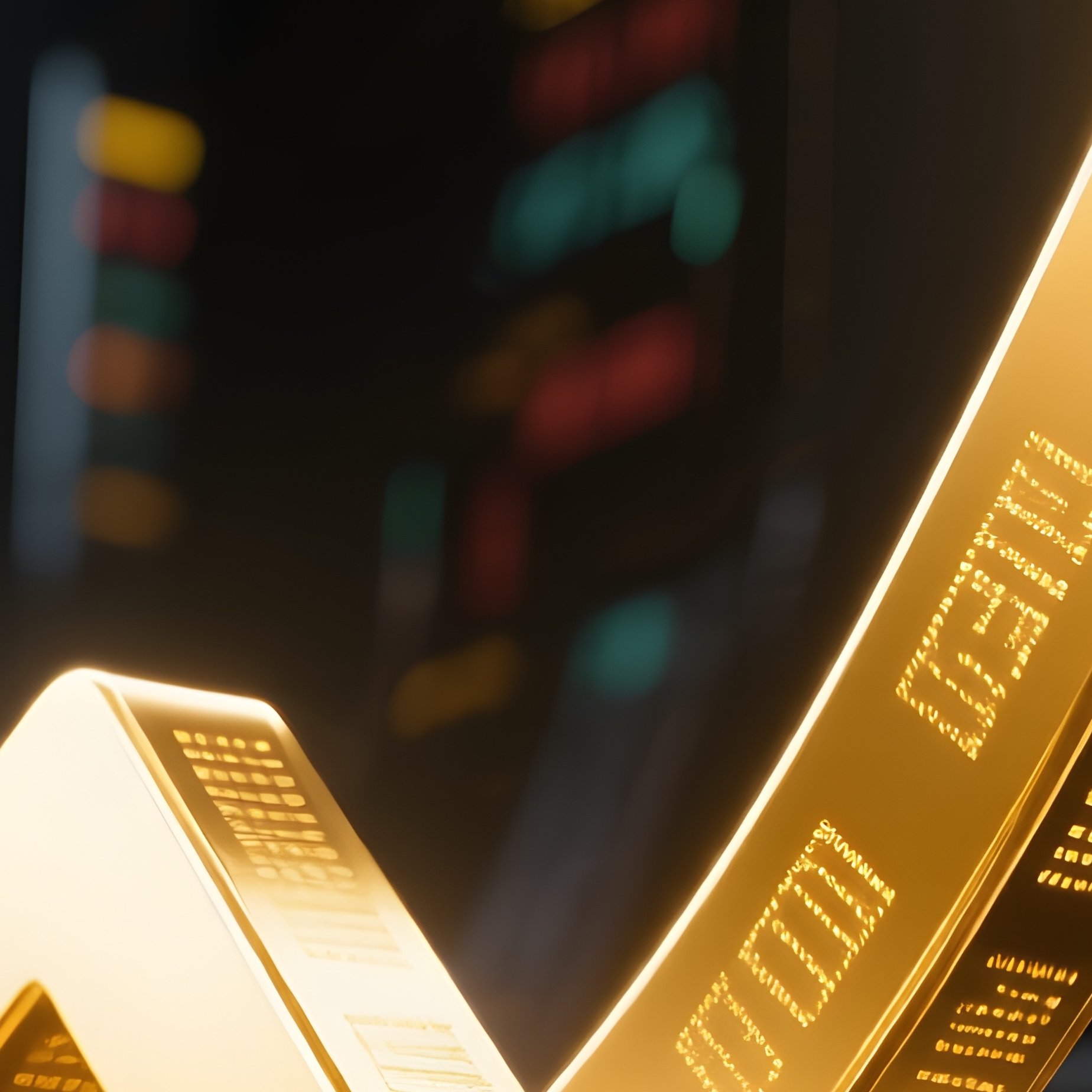A Golden Arrow Over Stock Tickers Science Fiction - Full Resolution Quality Preview