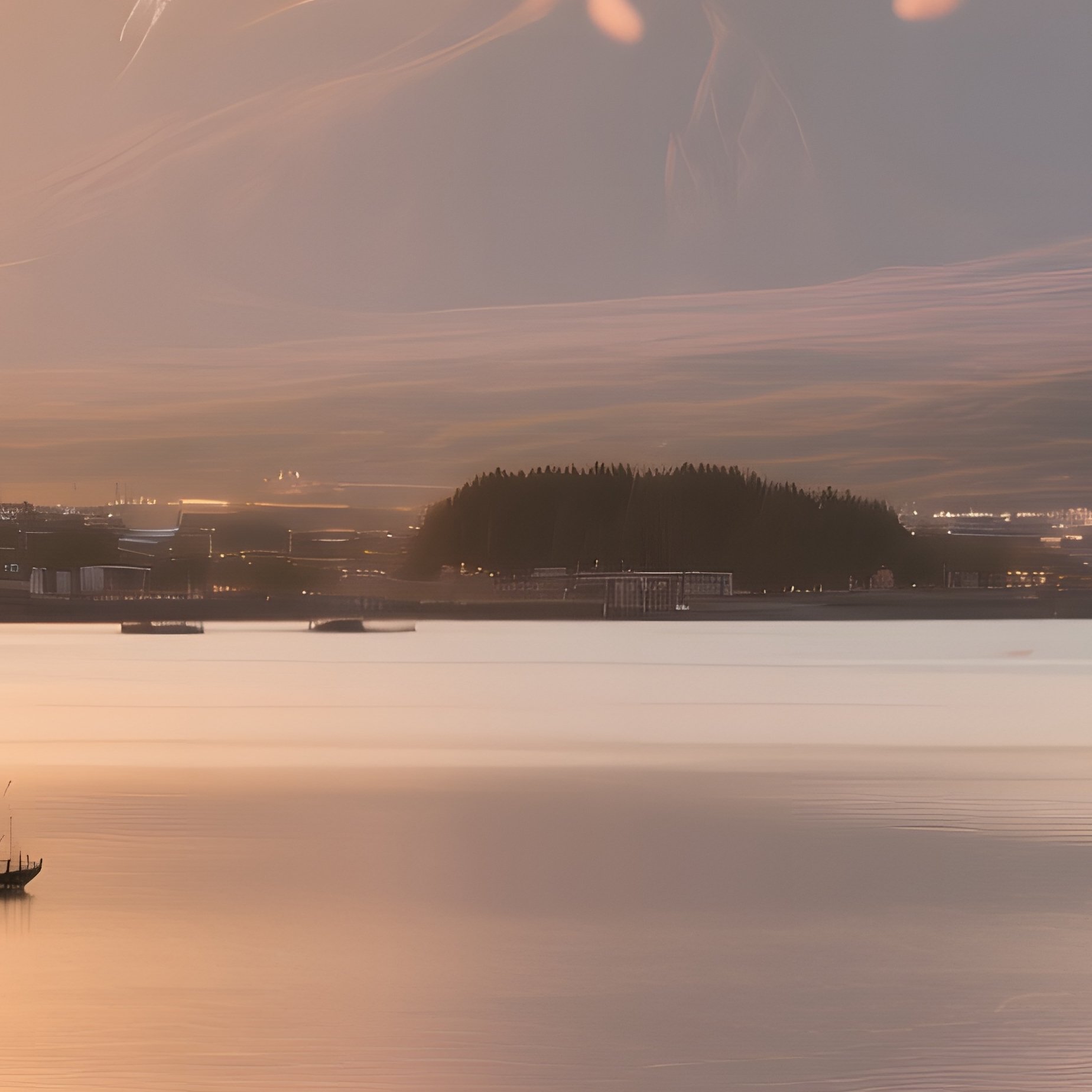 A Golden Hour View Of Mount Fuji From A Seaside Cliff, Cherry Blossoms Drifting In The Wind, - Full Resolution Quality Preview