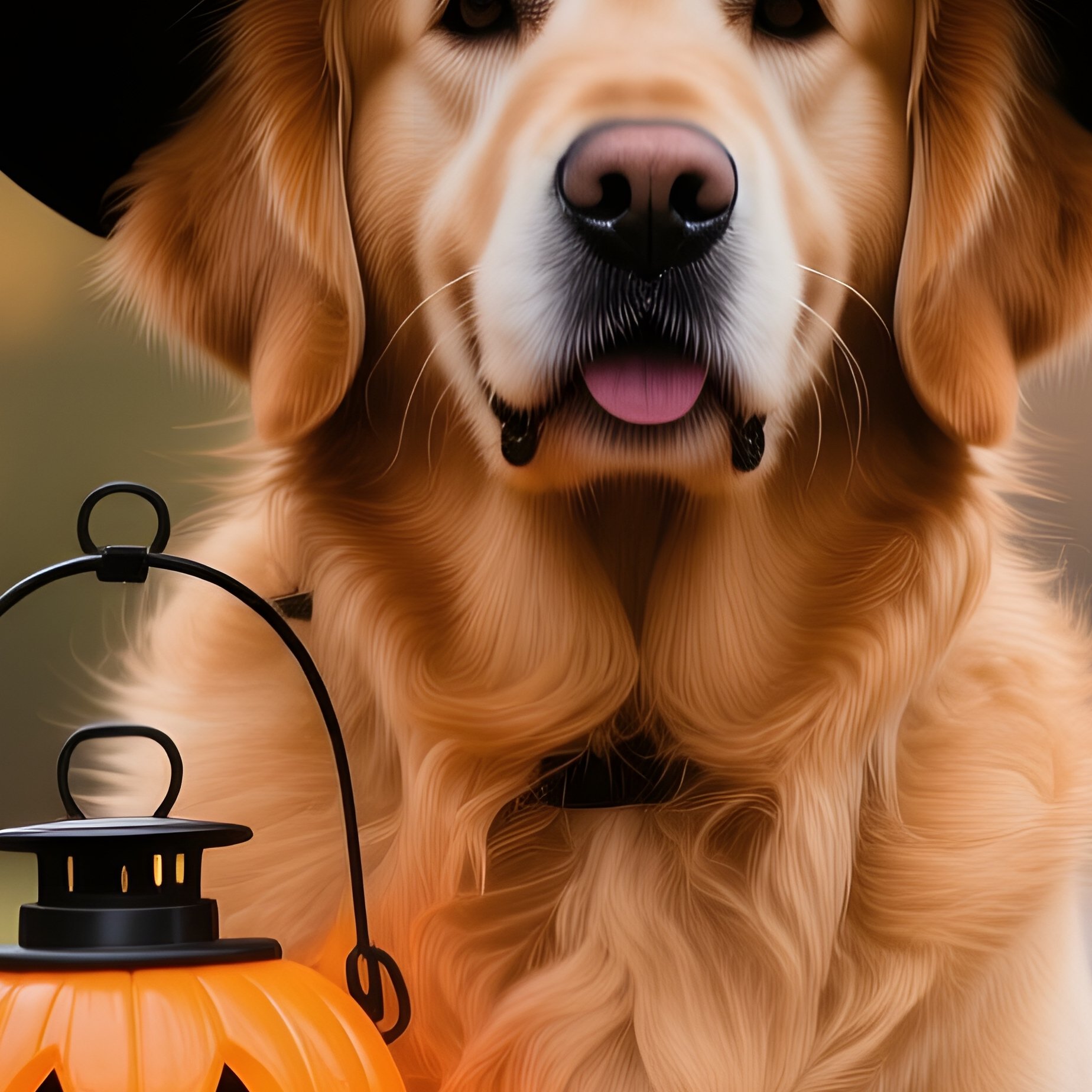A Golden Retriever Dressed In A Halloween Costume Halloween - Full Resolution Quality Preview