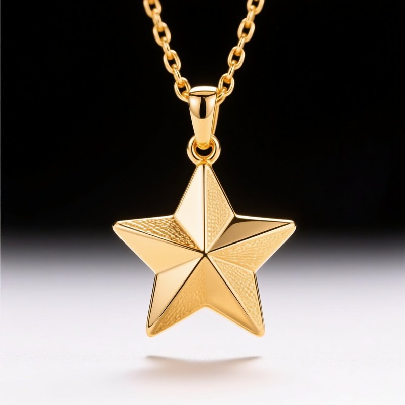 A Golden Star Pendant On A Chain Jewelry Pendant