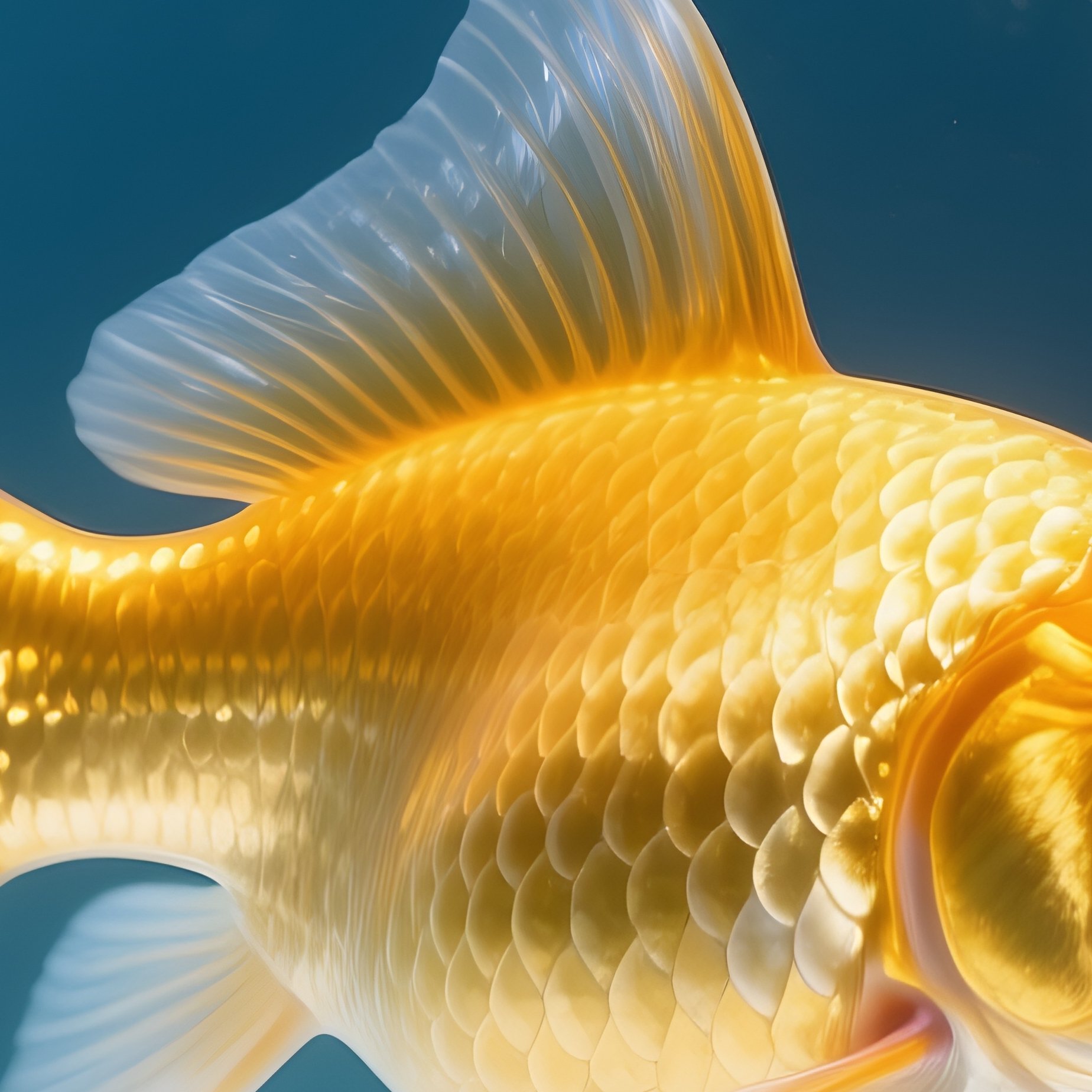 A Goldfish Blowing Tiny Bubbles Toward The Surface - Full Resolution Quality Preview