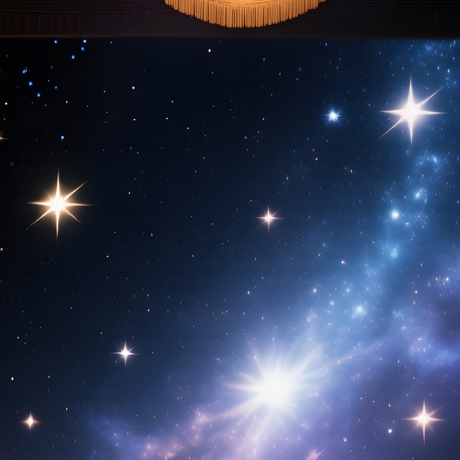 A Grand Opera Stage Set With Towering Gilded Arches, Velvet Curtains Drawn Back To Reveal A - Full Resolution Quality Preview