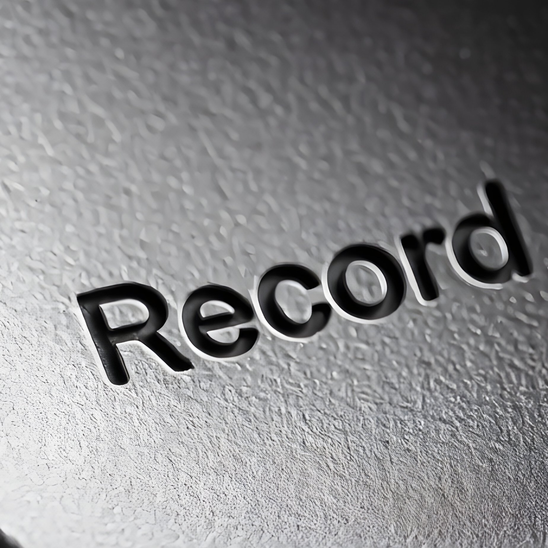 A Grey Button With Deeply Recessed Circle Representing Record But No Ink Or Paint - Full Resolution Quality Preview