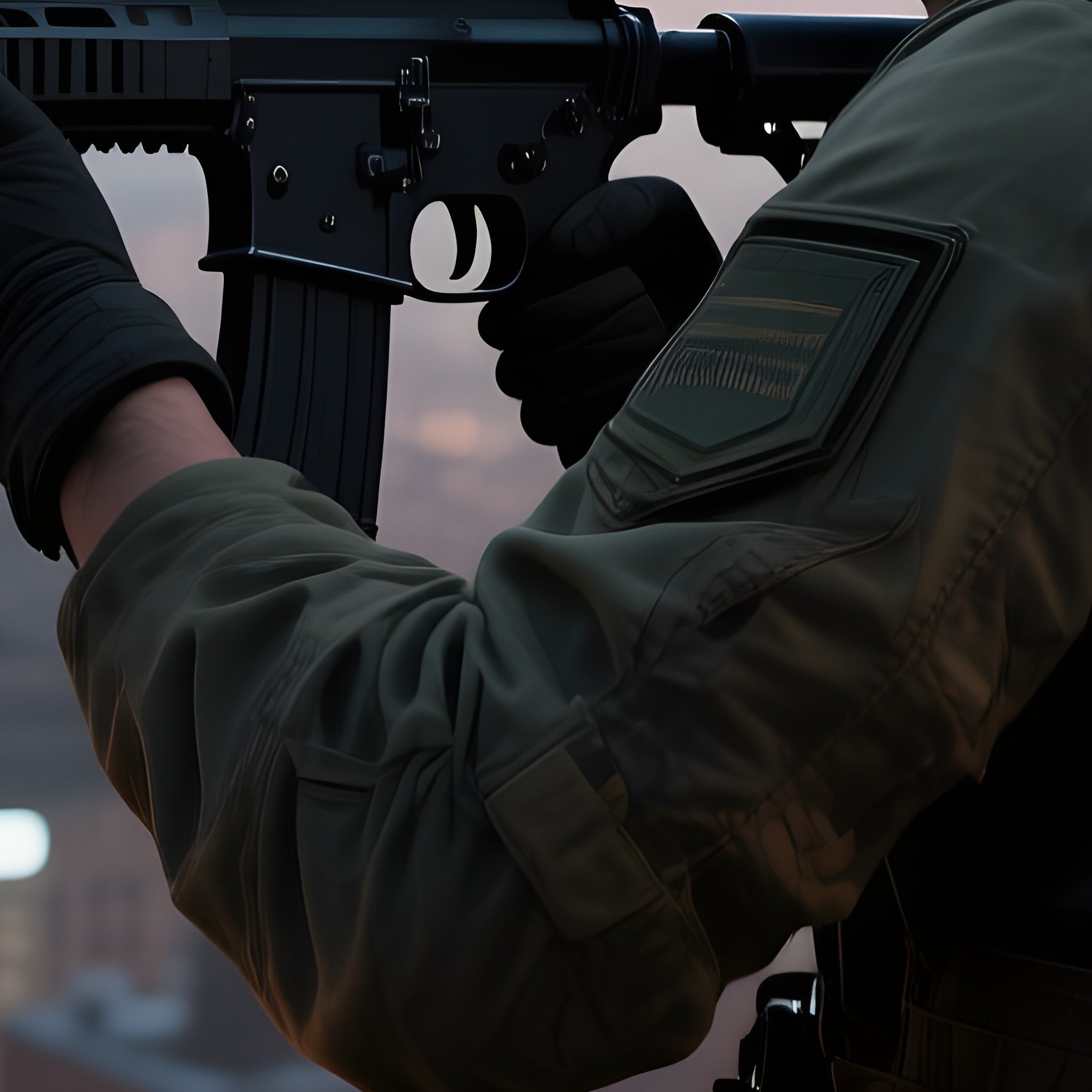 A Gritty Urban Rooftop At Twilight, A Sniper’S Nest With A High‑Powered Rifle And A Belt Of 7.62Mm - Full Resolution Quality Preview