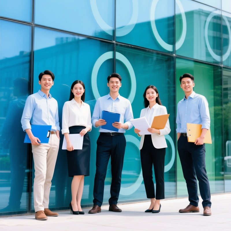 A Group Of Five Professionals Posing Together Professional