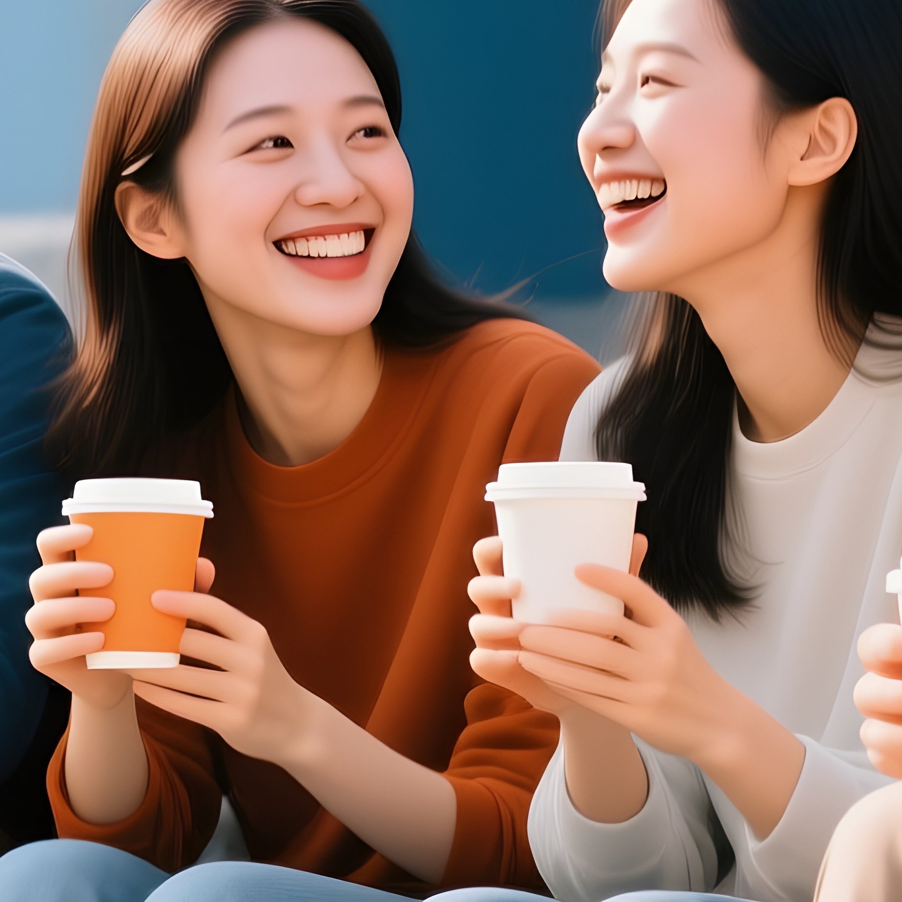 A Group Of Four Individuals Sitting Together Friendship Outdoor - Full Resolution Quality Preview