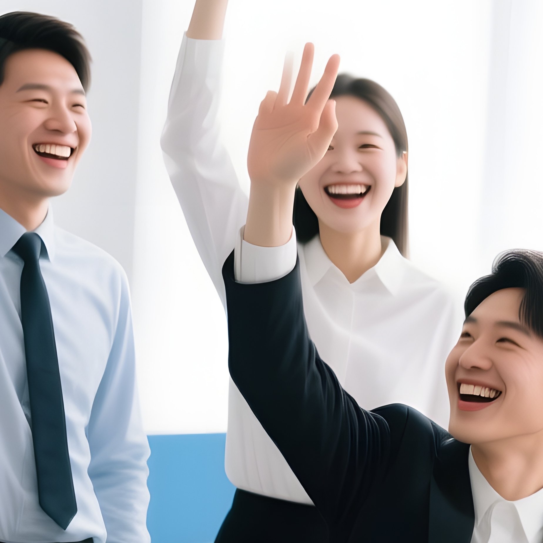 A Group Of People Celebrating In An Office Setting Office - Full Resolution Quality Preview