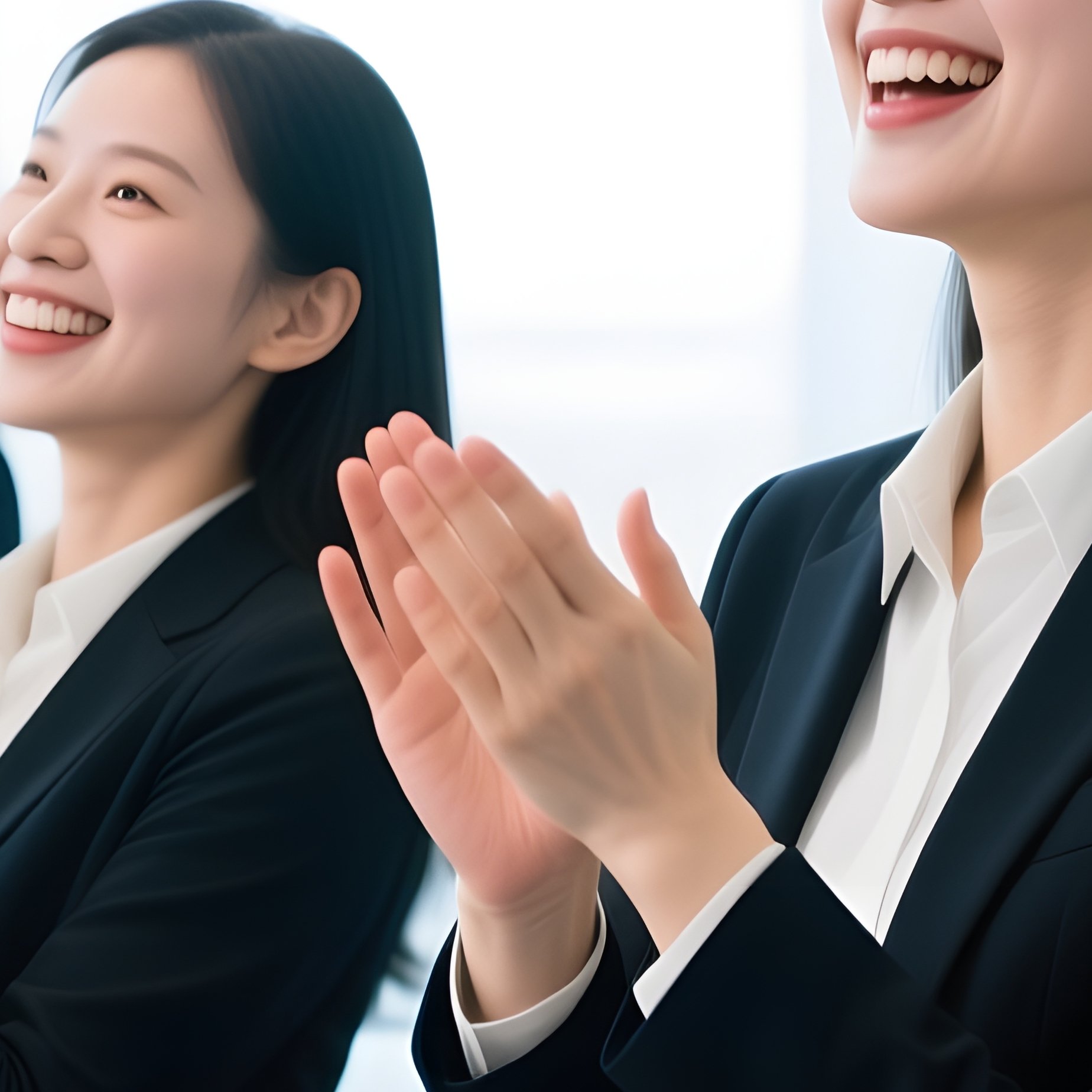 A Group Of People Clapping In A Professional Setting Business - Full Resolution Quality Preview