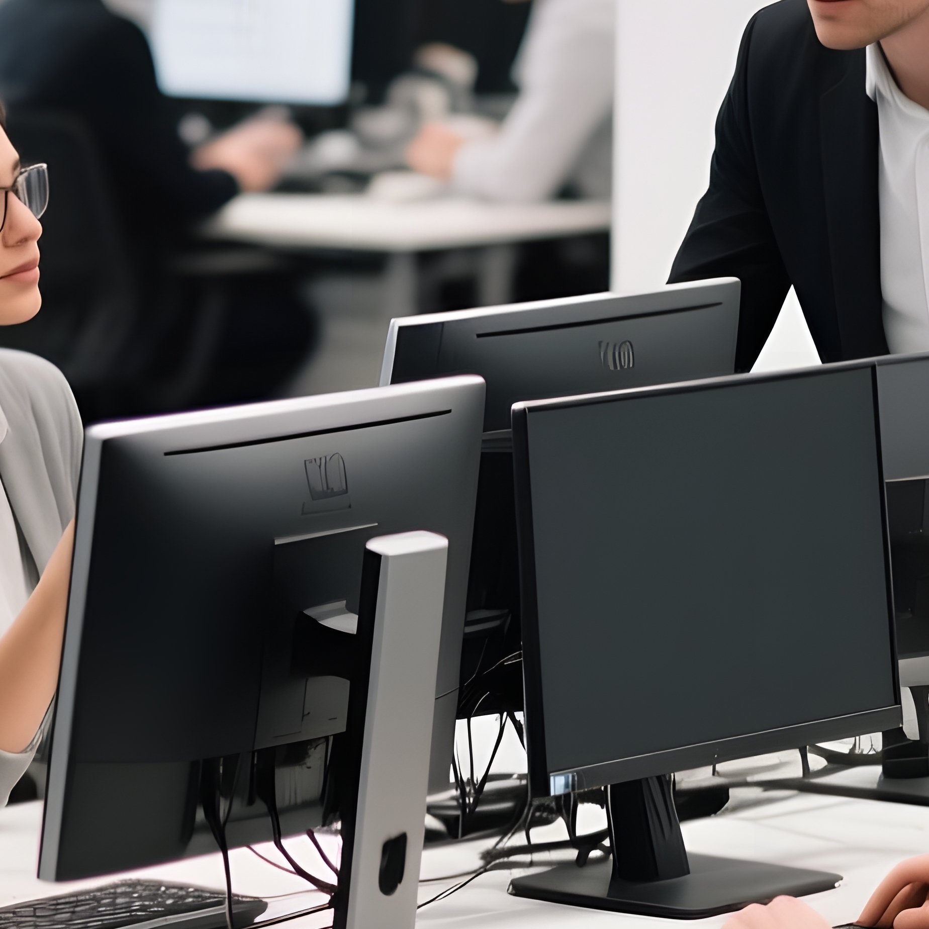 A Group Of People Collaborating In An Office Environment Office - Full Resolution Quality Preview