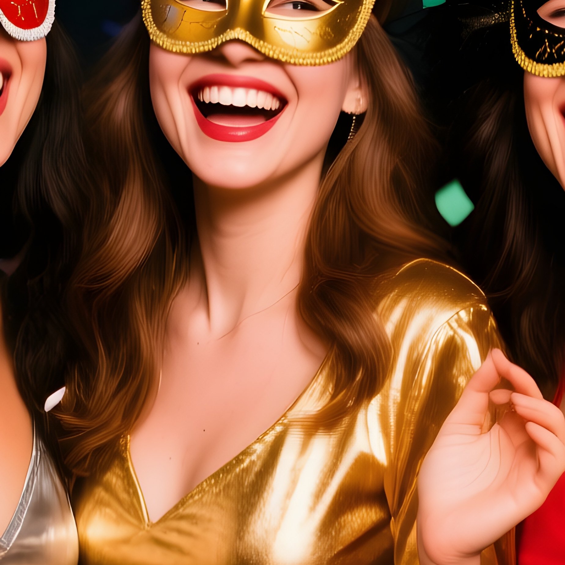 A Group Of People Dressed In Costumes At A Party Party Masquerade - Full Resolution Quality Preview