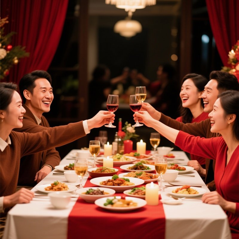 A Group Of People Gathered Around A Dining Table Celebration