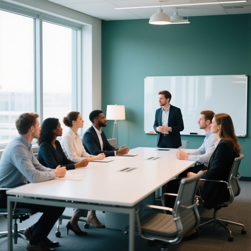 A Group Of People In A Meeting Meeting Office