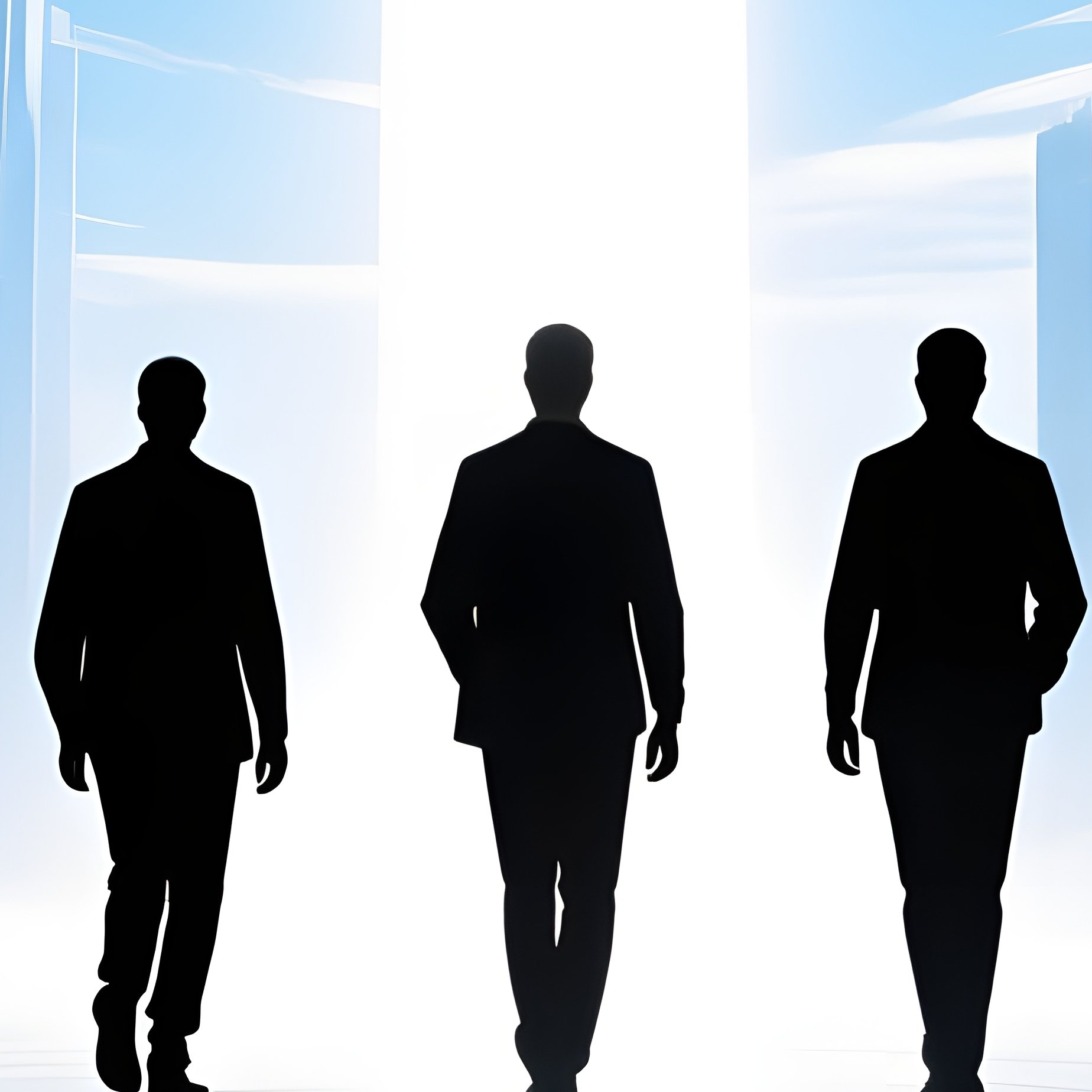 A Group Of People Walking Towards A Cityscape Silhouette Cityscape - Full Resolution Quality Preview