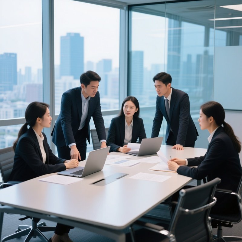 A Group Of Professionals In A Meeting Business Meeting Office