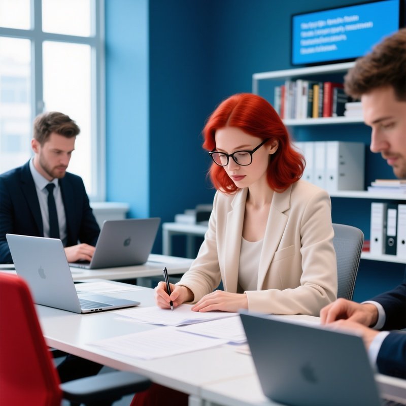 A Group Of Professionals Working In An Office Setting Office