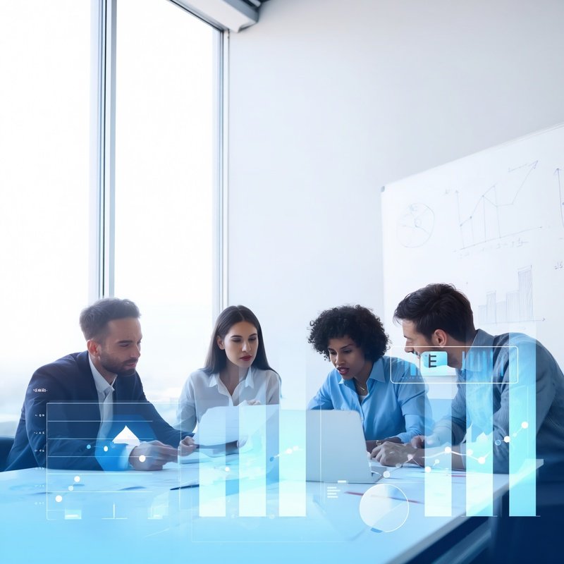 A Group Of Professionals Working Together In A Meeting Room