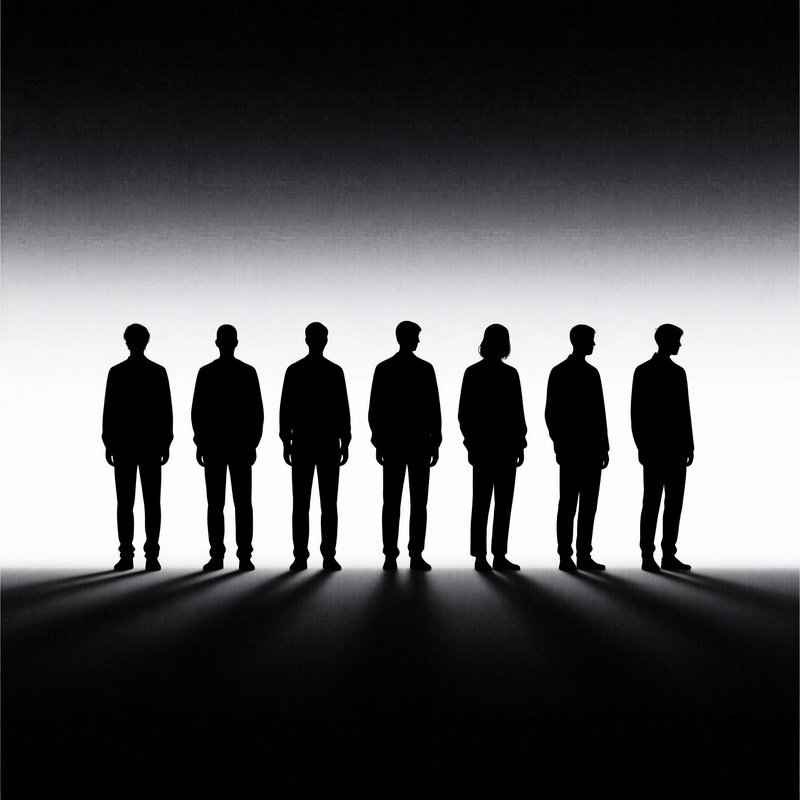 A Group Of Silhouetted Figures Silhouette Group