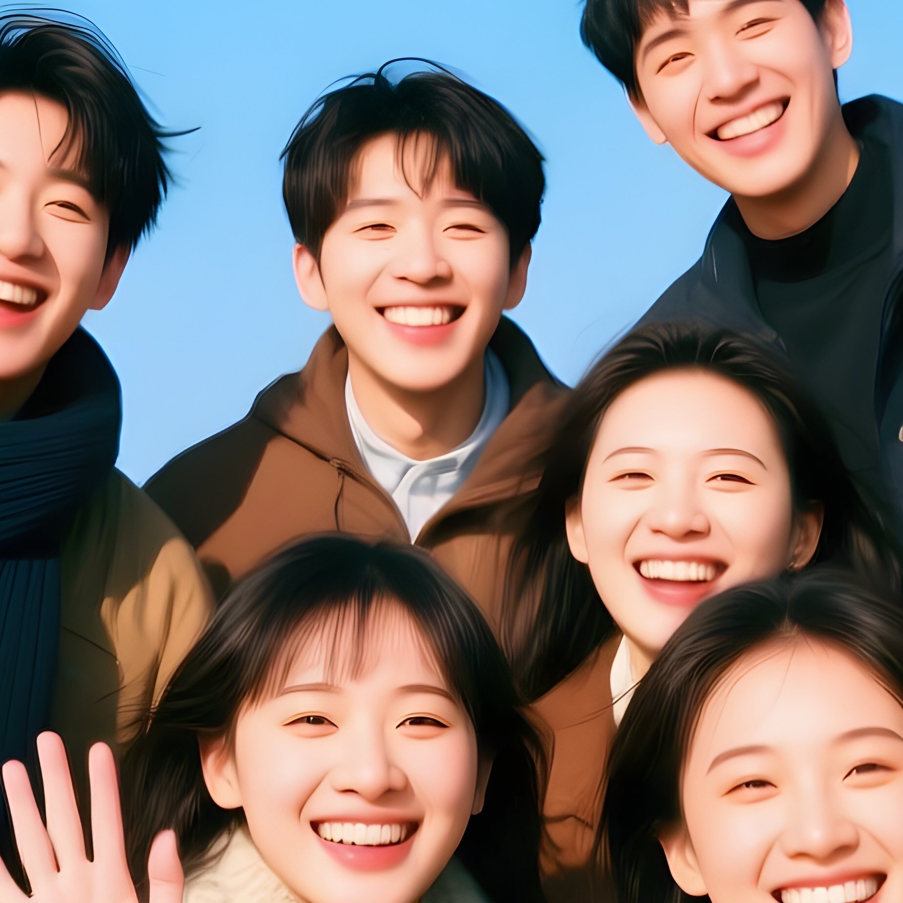 A Group Of Young People Posing Together Group Photo Outdoor - Full Resolution Quality Preview