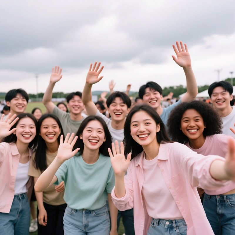 A Group Of Young People Posing Together Group Photo Outdoor