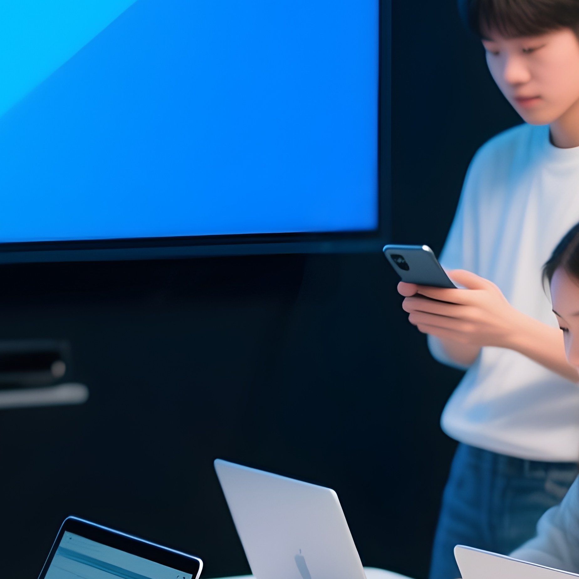 A Group Study Session In A Digital Workspace - Full Resolution Quality Preview