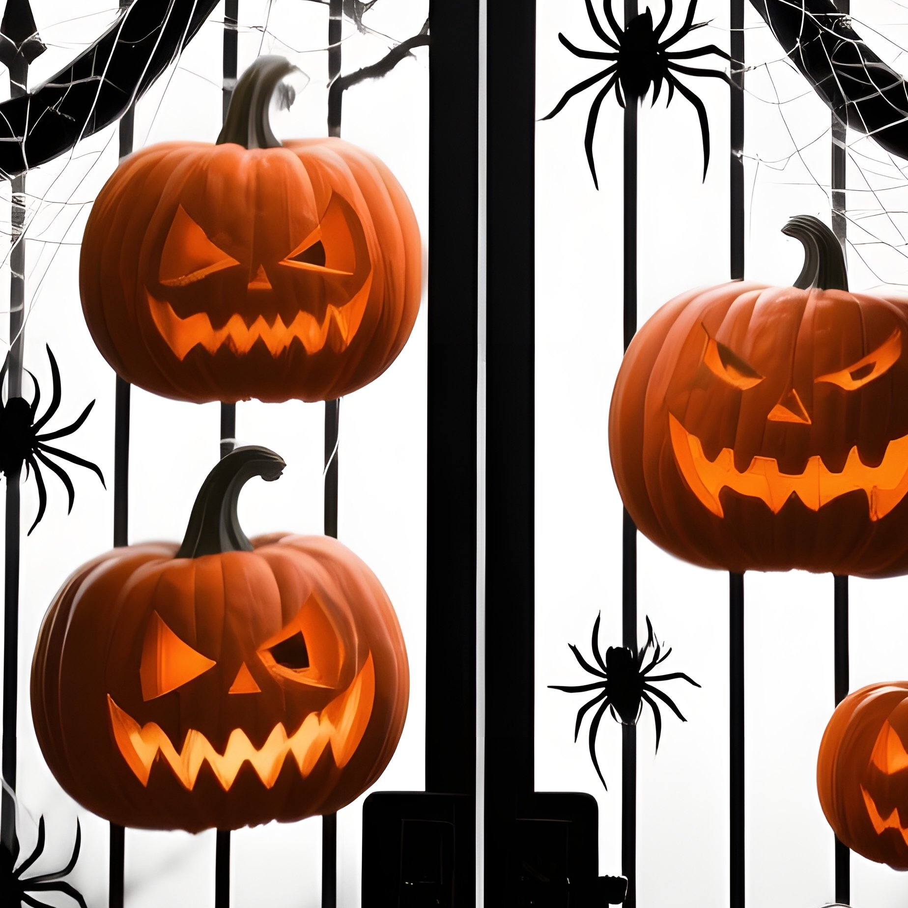 A Halloween Themed Gate With Jack O Lanterns Halloween Gate - Full Resolution Quality Preview