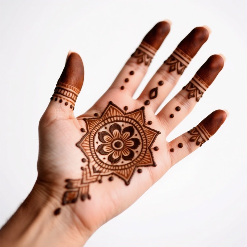 A Hand Adorned With Intricate Henna Designs Henna Hand Art