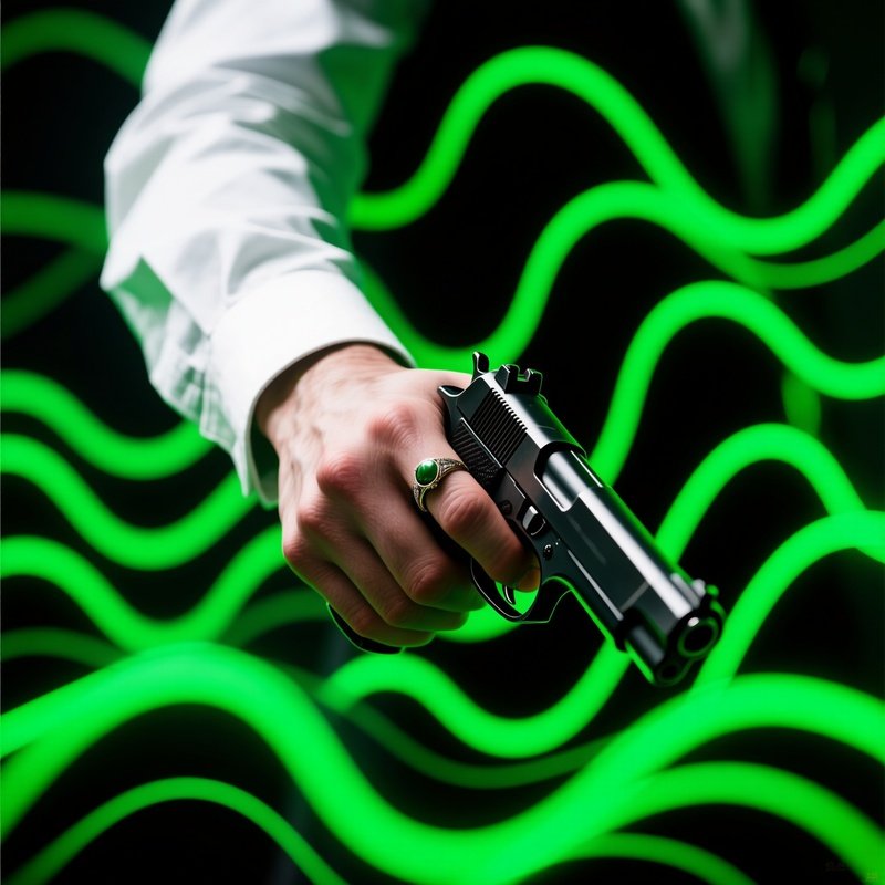 A Hand Holding A Handgun Handgun Digital Art