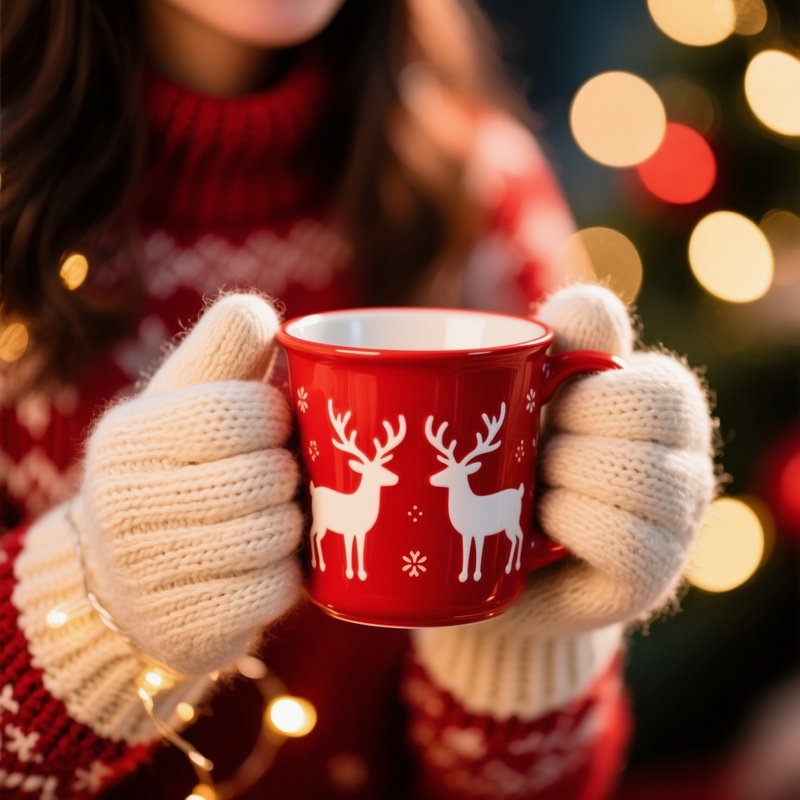 A Hand Holding A Mug Festive Winter